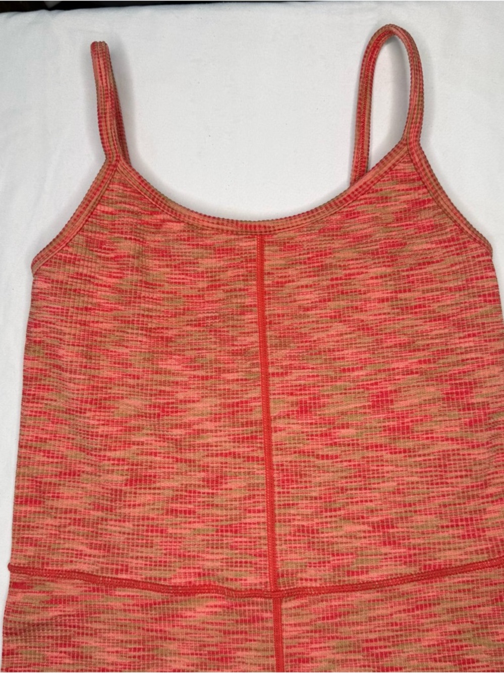 JoyLab heathered coral/orange-pink blend Open Back Bodysuit Romper - Picture 3 of 16